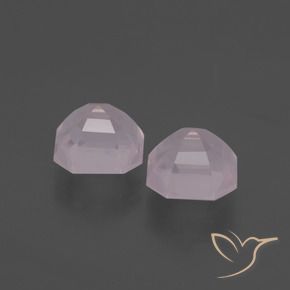 3.80 карата, натуральный Жевательная резинка розовый Розовый кварц, Октагон / Изумрудная Огранка, Прозрачный