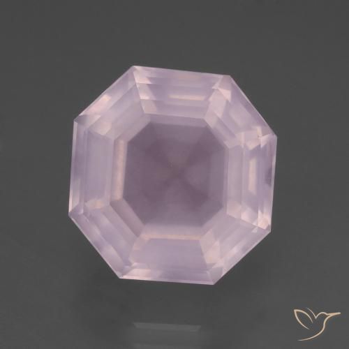 9.14ct Натуральный Светло-розовый Розовый кварц, Изумрудная огранка, Прозрачный