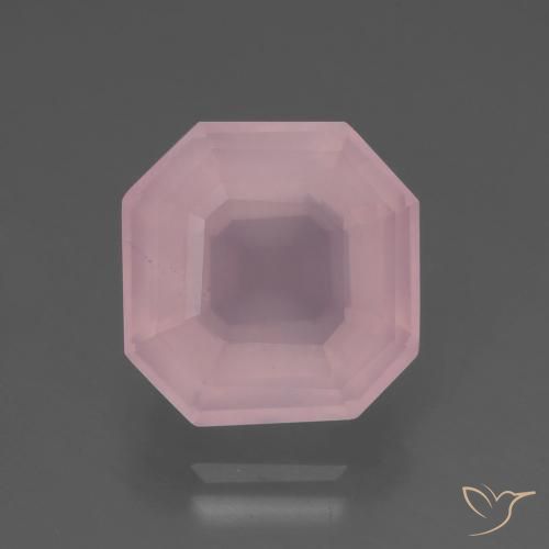 7.07ct Натуральный Средний розовый Розовый кварц, Изумрудная огранка, Прозрачный