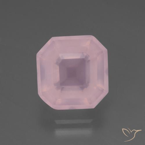 5.65ct Натуральный Средний розовый Розовый кварц, Изумрудная огранка, Прозрачный