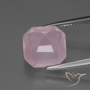 5.65 карата, натуральный Средний розовый Розовый кварц, Октагон / Изумрудная Огранка, Прозрачный