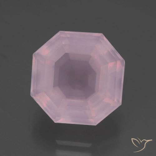 7.04ct Натуральный Оттенки розового Розовый кварц, Изумрудная огранка, Прозрачный