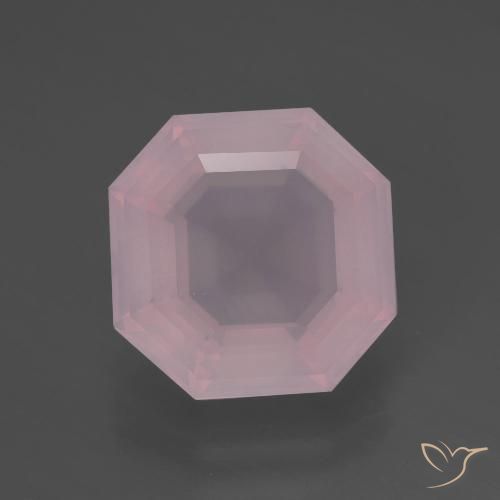 5.74ct Натуральный Светло-розовый Розовый кварц, Изумрудная огранка, Прозрачный