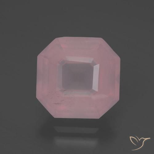 5.14ct Натуральный Оттенки розового Розовый кварц, Изумрудная огранка, Прозрачный