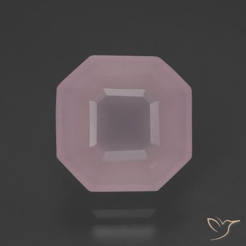 5.73ct Натуральный Светло-розовый разных оттенков Розовый кварц, Изумрудная огранка, Прозрачный