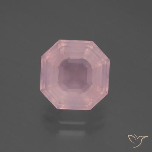 4.60ct Натуральный Ярко-розовый Розовый кварц, Изумрудная огранка, Прозрачный