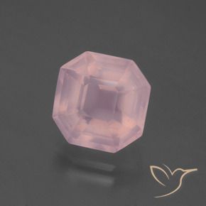 4.95 карата, натуральный Средний розовый Розовый кварц, Октагон / Изумрудная Огранка, Прозрачный