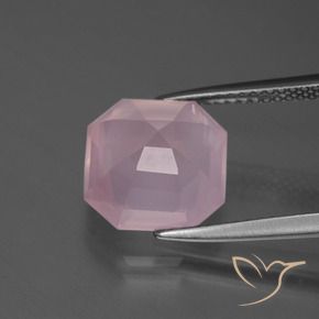 4.95 карата, натуральный Средний розовый Розовый кварц, Октагон / Изумрудная Огранка, Прозрачный