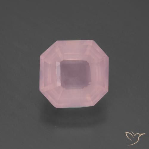 4.13ct Натуральный Средний розовый Розовый кварц, Изумрудная огранка, Прозрачный