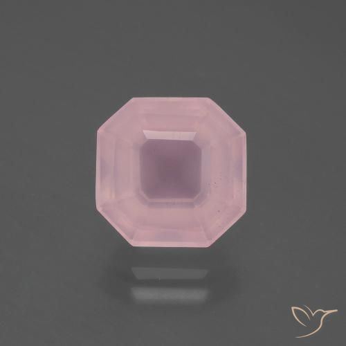 4.47ct Натуральный Средний розовый Розовый кварц, Изумрудная огранка, Прозрачный