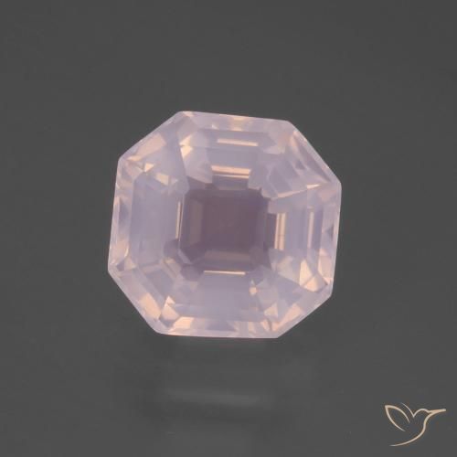 6.53ct Натуральный Светло-розовый Розовый кварц, Изумрудная огранка, Прозрачный