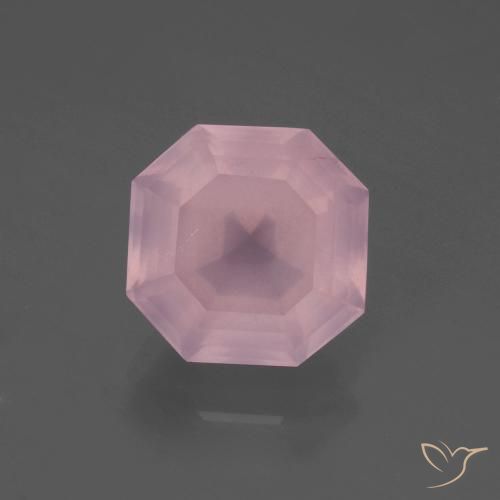 5.53ct Натуральный Средний розовый Розовый кварц, Изумрудная огранка, Прозрачный