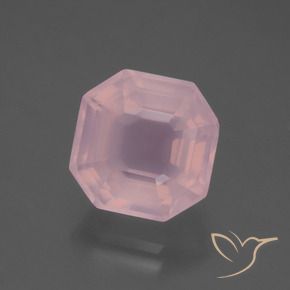 5.99 карата, натуральный Ярко-розовый Розовый кварц, Октагон / Изумрудная Огранка, Прозрачный