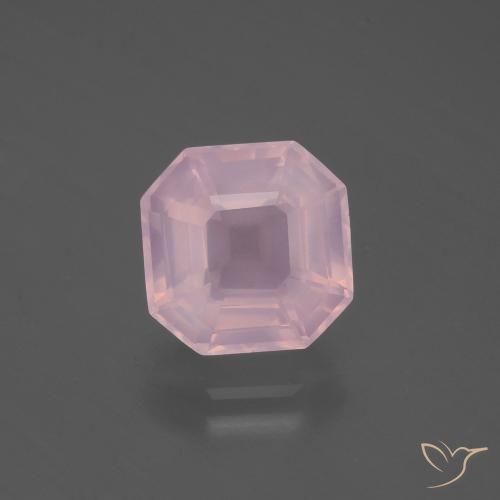 4.08ct Натуральный Средне-розово-розовый Розовый кварц, Изумрудная огранка, Прозрачный