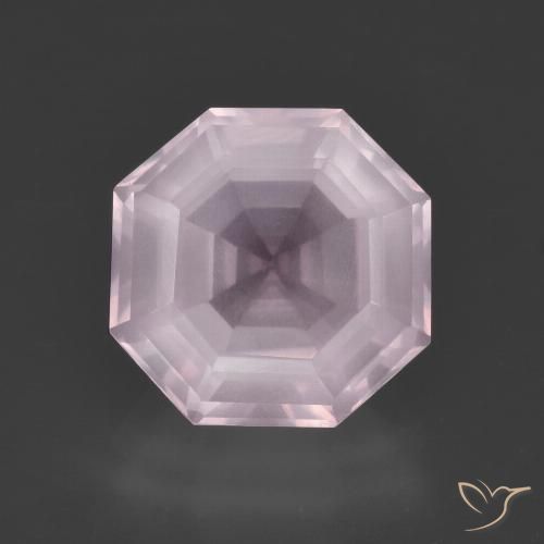 4.18ct Натуральный Светло-розовый разных оттенков Розовый кварц, Изумрудная огранка, Прозрачный