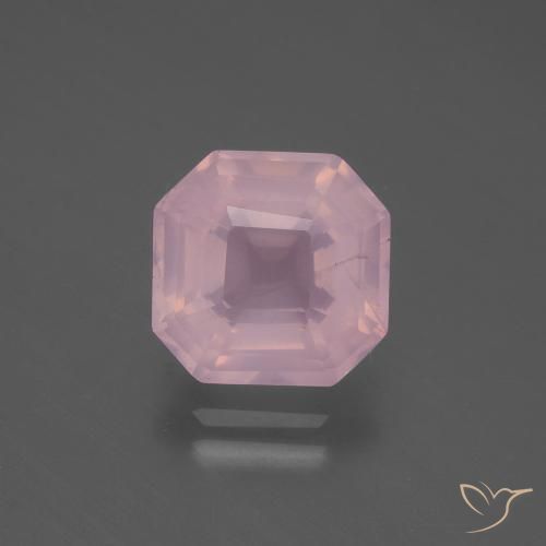 3.96ct Натуральный Оттенки розового Розовый кварц, Изумрудная огранка, Прозрачный