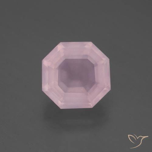 4.07ct Натуральный Светло-розовый Розовый кварц, Изумрудная огранка, Прозрачный