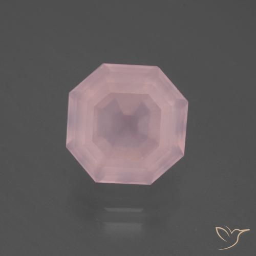 4.94ct Натуральный Светло-розовый разных оттенков Розовый кварц, Изумрудная огранка, Прозрачный