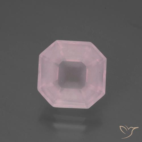 5.34ct Натуральный Оттенки розового Розовый кварц, Изумрудная огранка, Прозрачный