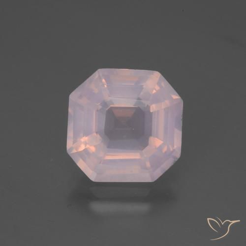 4.48ct Натуральный Светло-розовый Розовый кварц, Изумрудная огранка, Прозрачный