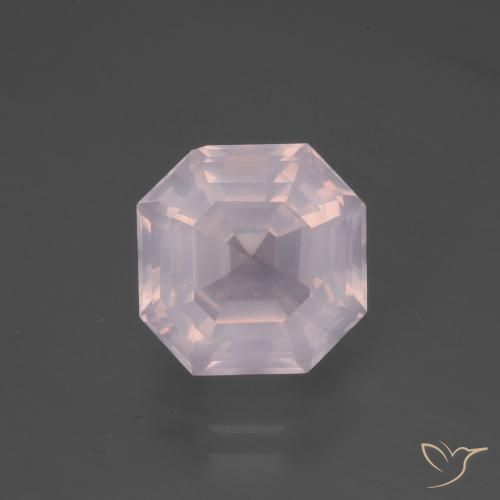4.90ct Натуральный Очень светло-розовый Розовый кварц, Изумрудная огранка, Прозрачный
