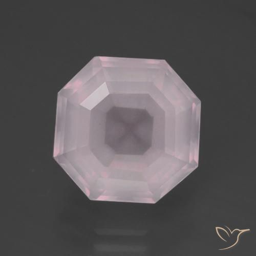 6.30ct Натуральный Светло-розовый Розовый кварц, Изумрудная огранка, Прозрачный