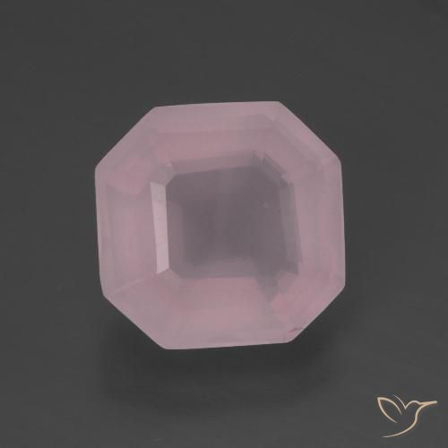 5.06ct Натуральный Оттенки розового Розовый кварц, Изумрудная огранка, Прозрачный