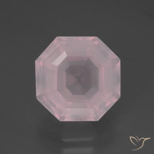 5.99ct Натуральный Светло-розовый разных оттенков Розовый кварц, Октагон / Изумрудная Огранка, Прозрачный, Photo A