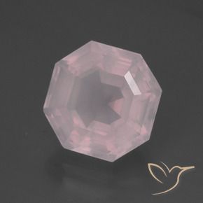 5.99 карата, натуральный Светло-розовый разных оттенков Розовый кварц, Октагон / Изумрудная Огранка, Прозрачный
