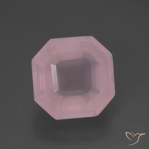 5.35ct Натуральный Средне-розово-розовый Розовый кварц, Изумрудная огранка, Прозрачный