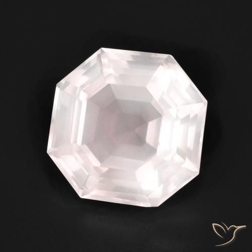 5.10ct Натуральный Очень светлая роза розовая Розовый кварц, Изумрудная огранка, Прозрачный