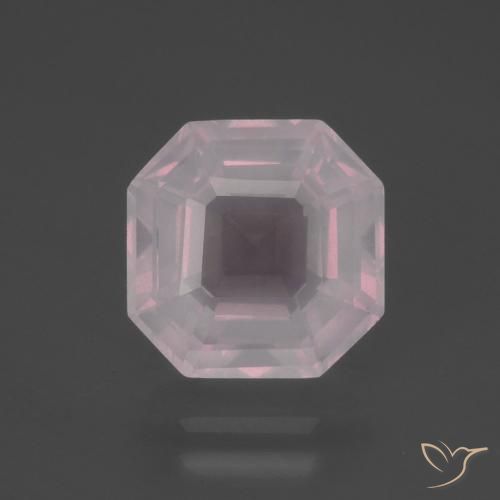 4.48ct Натуральный Светло-розовый разных оттенков Розовый кварц, Изумрудная огранка, Прозрачный