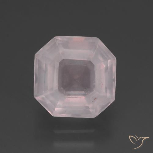 3.50ct Натуральный Очень светло-розовый Розовый кварц, Изумрудная огранка, Прозрачный