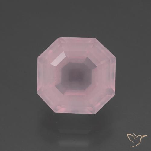 3.28ct Натуральный Средний розовый Розовый кварц, Изумрудная огранка, Прозрачный