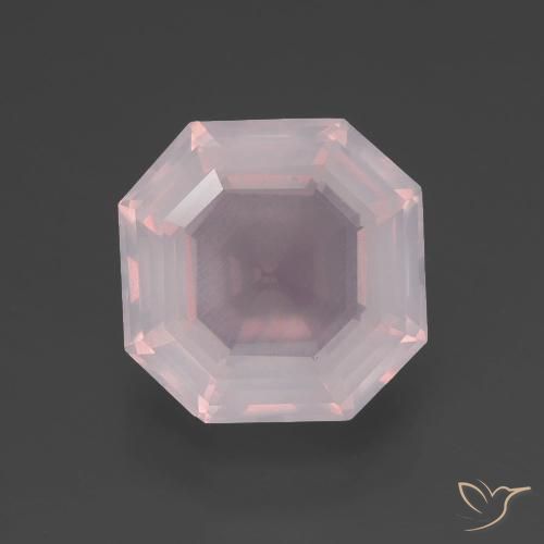 3.53ct Натуральный Светло-персиковая роза Розовый кварц, Изумрудная огранка, Прозрачный