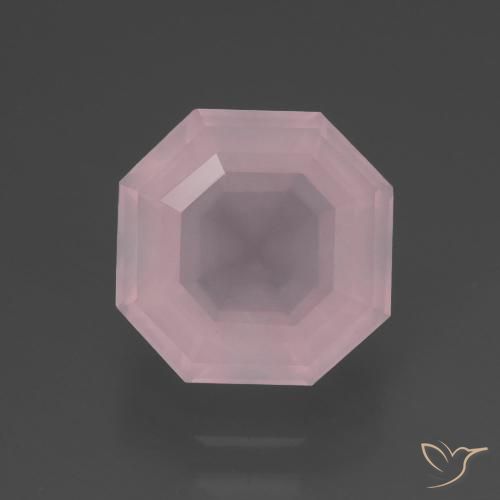 3.48ct Натуральный Светло-розовый разных оттенков Розовый кварц, Изумрудная огранка, Прозрачный