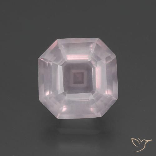 3.11ct Натуральный Светло-розовый Розовый кварц, Изумрудная огранка, Прозрачный