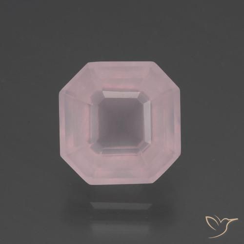 3.13ct Натуральный Светло-розовый разных оттенков Розовый кварц, Изумрудная огранка, Прозрачный