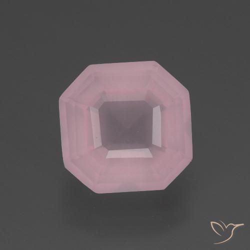 3.04ct Натуральный Средне-розово-розовый Розовый кварц, Изумрудная огранка, Прозрачный