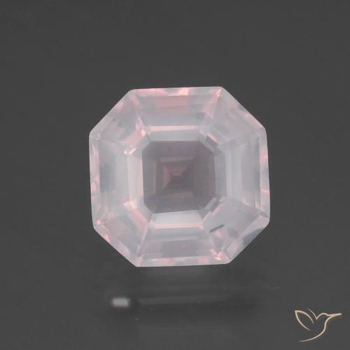 3.42ct Натуральный Очень светло-розовый Розовый кварц, Изумрудная огранка, Прозрачный