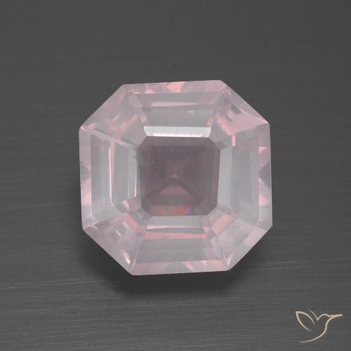 3.76ct Натуральный Светло-розовый Розовый кварц, Изумрудная огранка, Прозрачный