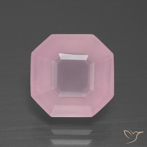 5.31ct Натуральный Средний розовый Розовый кварц, Изумрудная огранка, Прозрачный