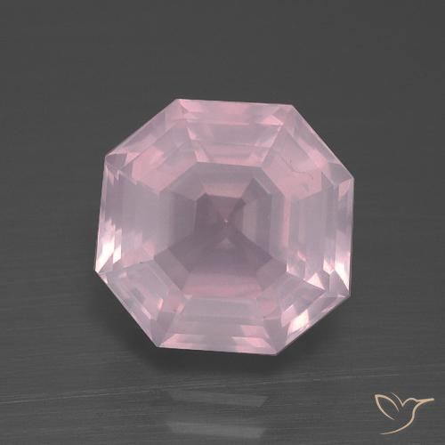 4.21ct Натуральный Оттенки розового Розовый кварц, Изумрудная огранка, Прозрачный