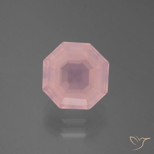 3.76ct Натуральный Ярко-розовый Розовый кварц, Изумрудная огранка, Прозрачный