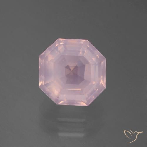4.00ct Натуральный Светло-розовый Розовый кварц, Изумрудная огранка, Прозрачный