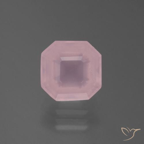 3.50ct Натуральный Средне-розово-розовый Розовый кварц, Изумрудная огранка, Прозрачный