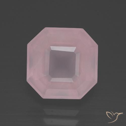 3.91ct Натуральный Светло-розовый разных оттенков Розовый кварц, Изумрудная огранка, Прозрачный