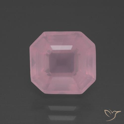3.81ct Натуральный Средний розовый Розовый кварц, Изумрудная огранка, Прозрачный