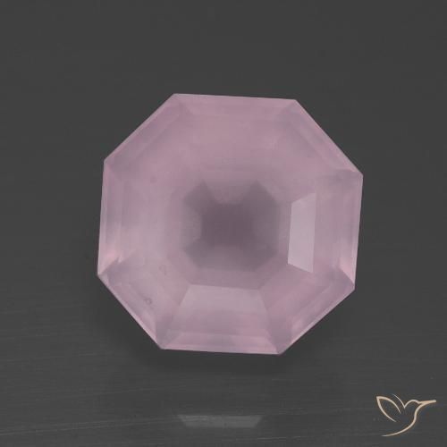 3.71ct Натуральный Светло-розовый Розовый кварц, Изумрудная огранка, Прозрачный