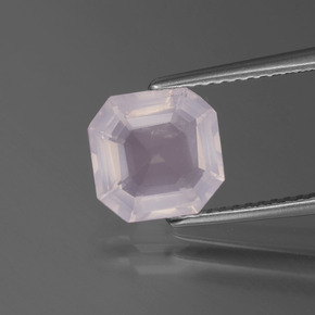 2.17 карата, натуральный Очень светло-розовый Розовый кварц, Изумрудная огранка, Прозрачный